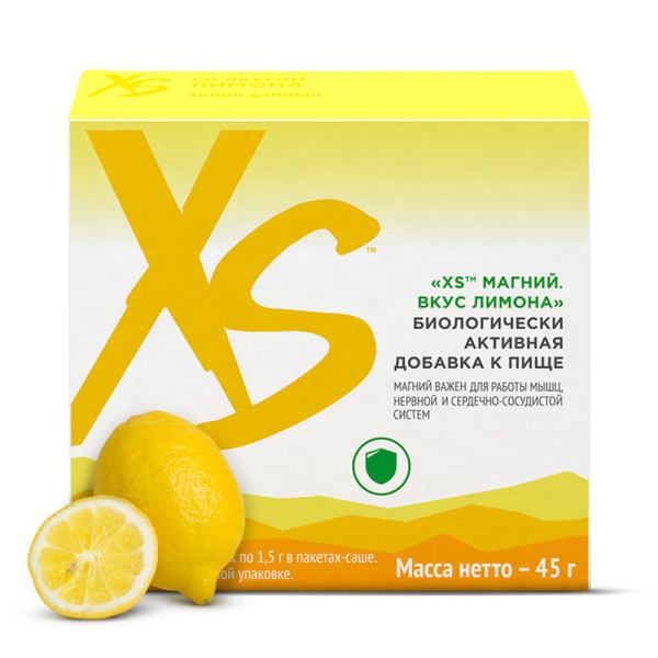 XS Магний в стиках. Вкус лимона, 30 х 1,5 г.