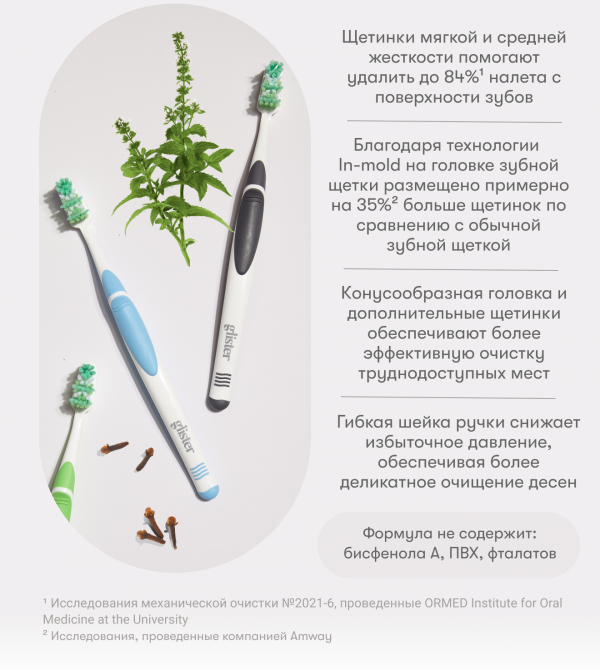 Glister Универcальные зубные щетки для взрослых (мягкие), 4шт.в уп.