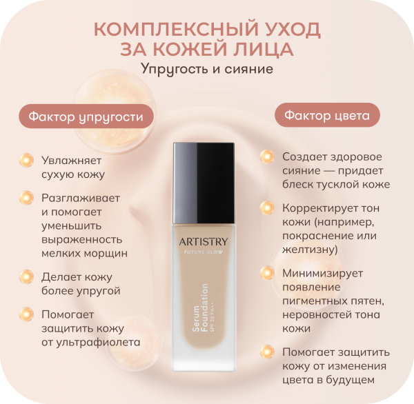 ARTISTRY FUTURE GLOW Ухаживающий тональный крем SPF 35 PA++, 30 мл/35 г